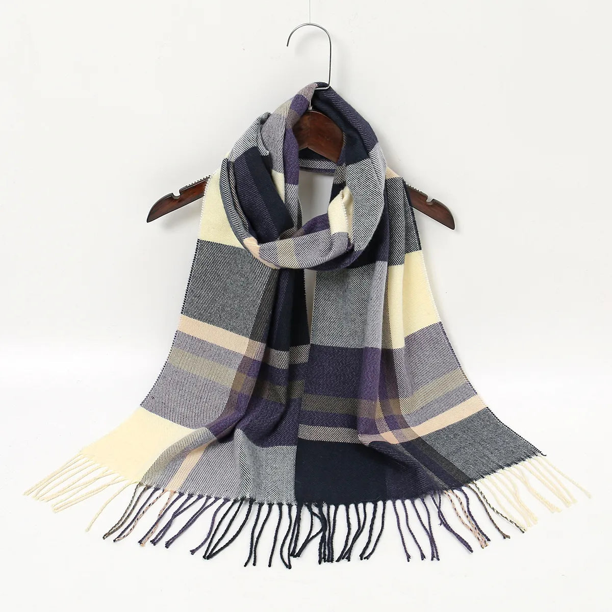 Fashion Fake Cashmere Scarf Winter Plaid Tassel Shawls For Women Men Pashmina Outdoor Windproof Warmer Scarves Shawl 190*30cm 02