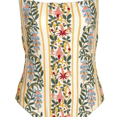 Fashion Floral One-piece Swimsuit Micro Bikini Extreme Sexy Women Swimwear - Beach Dress Bathing Suit Swimming Biquini Luxury Beige