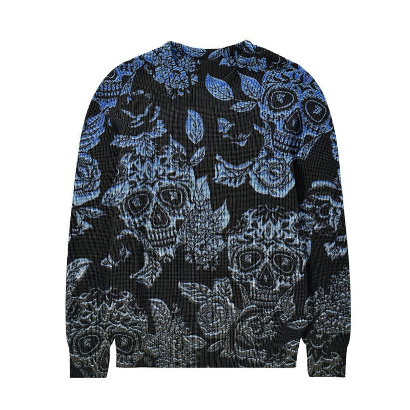 Fashion Hip Hop Streetwear Men's Sweater Autumn Winter 2022 New Coats Men Sweaters Halloween style Male Knitted Pullover Unisex