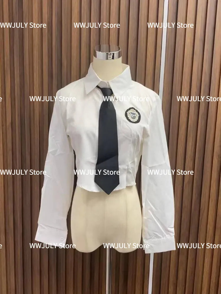 Fashion Knitted Suit Woman Y2k Crop Tops Sweater + Casual Shirt + Slim Bodycon Mini Skirt Korean 3 Piece Set Skirt 2024 Autumn Only Shirt