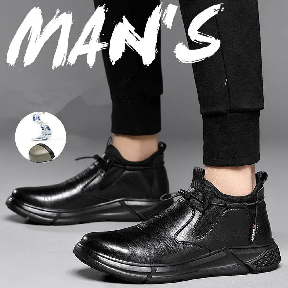 Fashion Leather Safety Shoes Men Work Steel Toe Caps Male Indestructible Work Boots Protective Shoes Puncture-proof Shoes