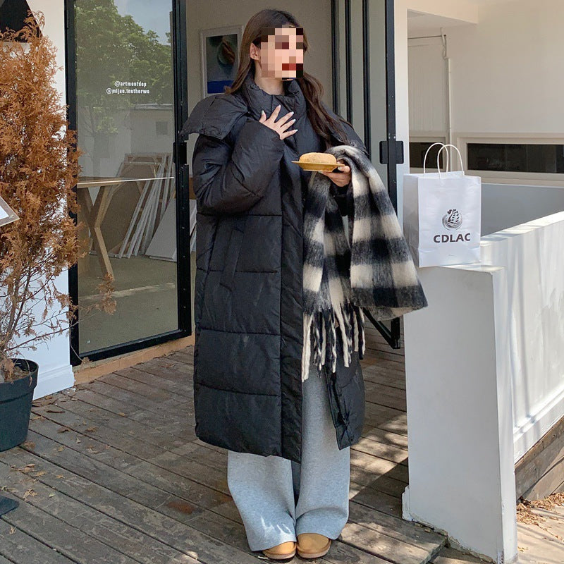 Fashion Long Hooded Stand Collar Coat For Women