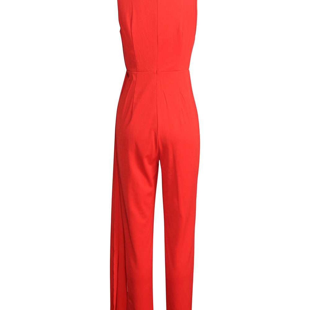 Fashion Sequin Print V-neck Jumpsuit Women Office Lady Elegant Sleeveless Jumpsuit Casual Overalls for Women