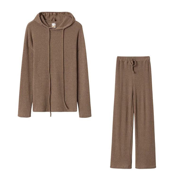 Fashion Spring and Autumn Fashion Women's Long Sleeve Baggy Hat Casual Suit Khaki