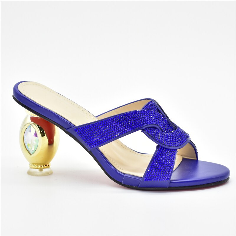Fashion Wedding Shoes for Women Bride Colorful Heels for Women Open Toe Shoes African Party Pumps with Rhinestone Open Toe Shoes
