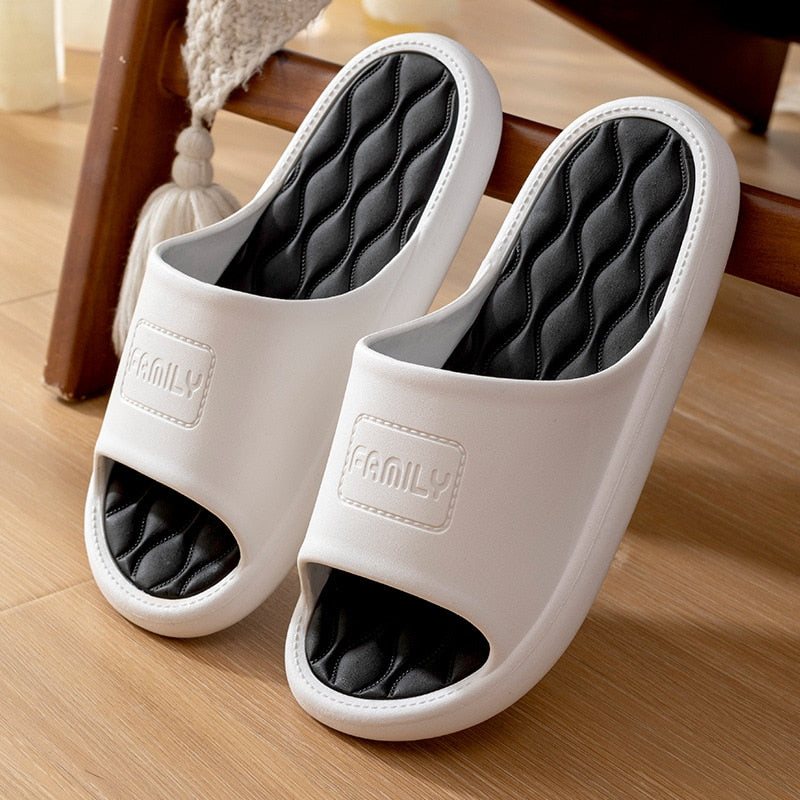 Fashion Women Men Slippers Indoor Outdoor Flip Flops Summer Beach Sandals Soft Non-Slip Bathroom Flats Couples Home Shoes