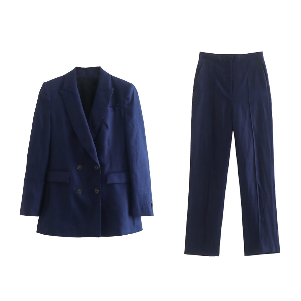 Fashion Women's Suit Set Autumn Outfits for Women Women's Suits Set 2 Elegant Pieces Woman Pants Chic Trouser Blazer blue 1 3