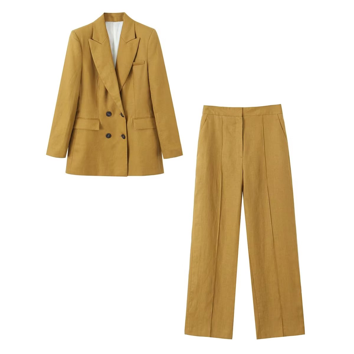 Fashion Women's Suit Set Autumn Outfits for Women Women's Suits Set 2 Elegant Pieces Woman Pants Chic Trouser Blazer camel 1 3