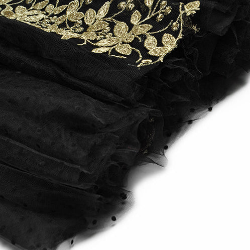 Fashion runway maxi dress V-neck high quality Lace mesh stitching Gold thread embroidery Slim party long dress Women