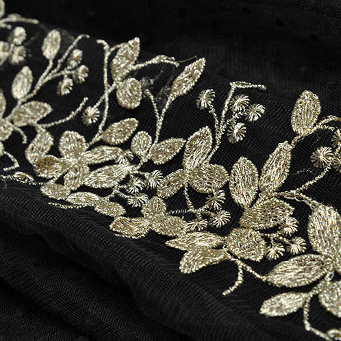 Fashion runway maxi dress V-neck high quality Lace mesh stitching Gold thread embroidery Slim party long dress Women