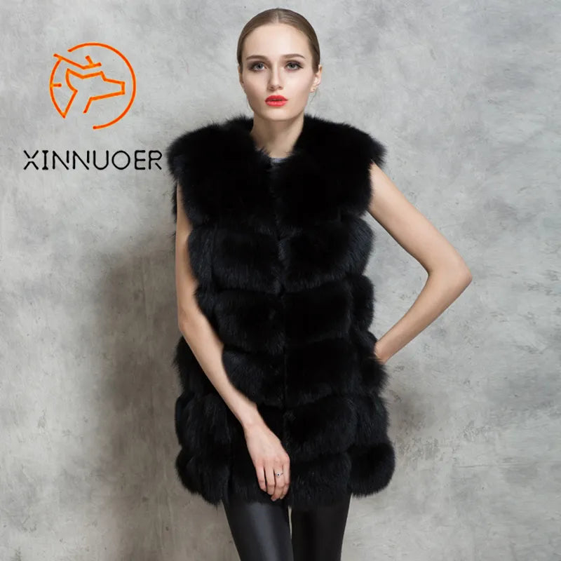 Fashion winter warm fur coat Natural fox fur women's coat Real fox fur coat Thick fur coat