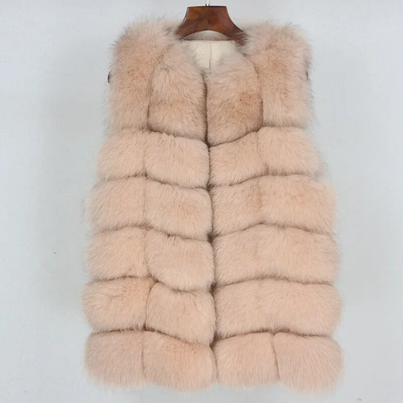 Fashion winter warm fur coat Natural fox fur women's coat Real fox fur coat Thick fur coat