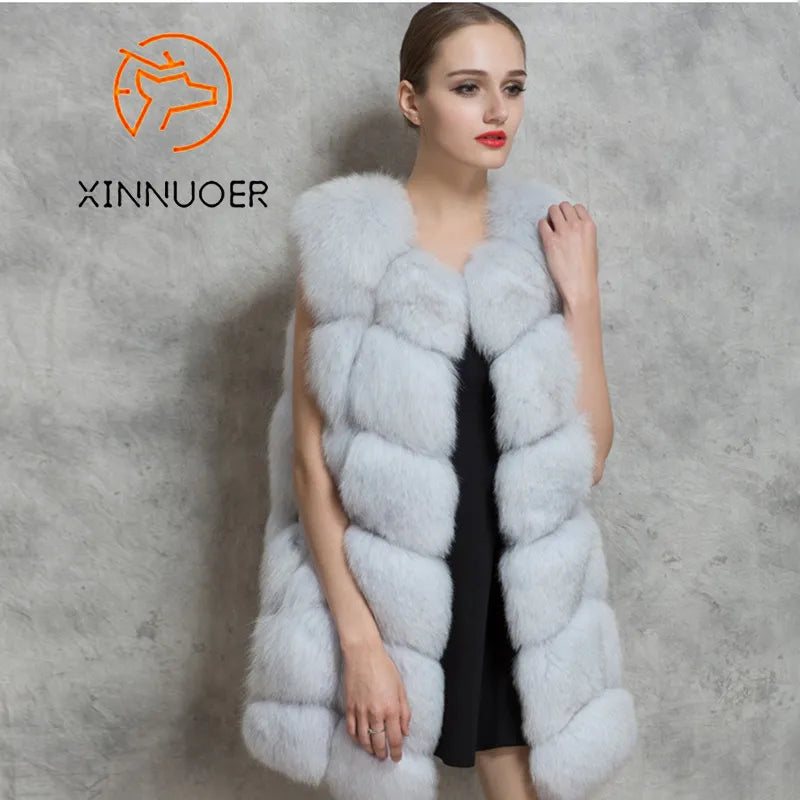 Fashion winter warm fur coat Natural fox fur women's coat Real fox fur coat Thick fur coat
