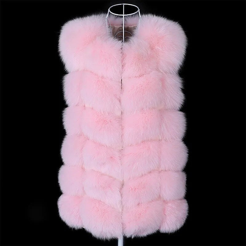 Fashion winter warm fur coat Natural fox fur women's coat Real fox fur coat Thick fur coat