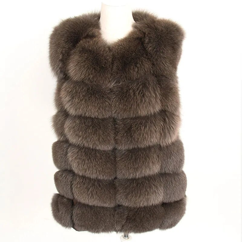 Fashion winter warm fur coat Natural fox fur women's coat Real fox fur coat Thick fur coat