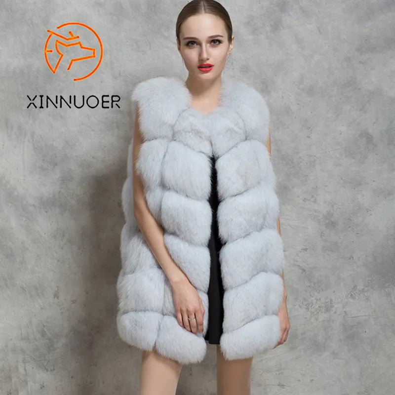 Fashion winter warm fur coat Natural fox fur women's coat Real fox fur coat Thick fur coat