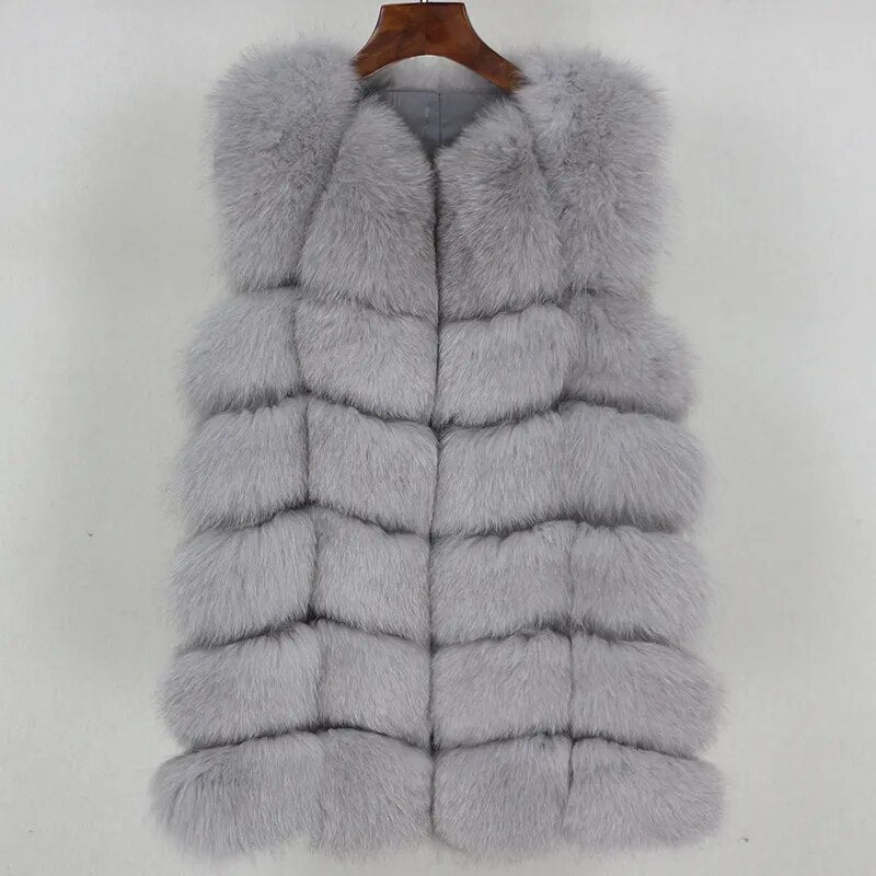 Fashion winter warm fur coat Natural fox fur women's coat Real fox fur coat Thick fur coat