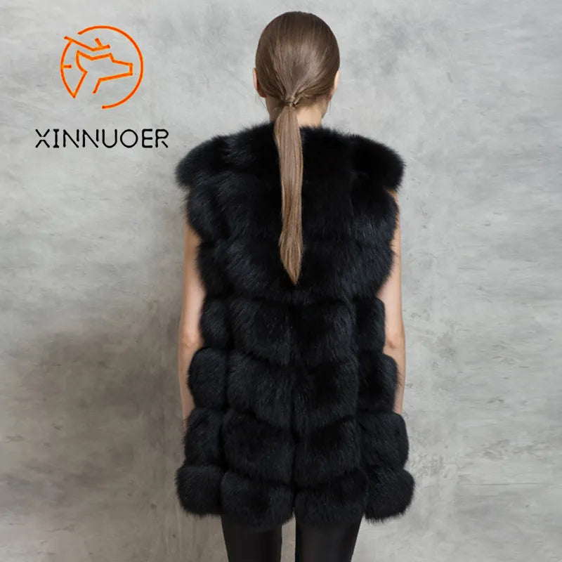 Fashion winter warm fur coat Natural fox fur women's coat Real fox fur coat Thick fur coat