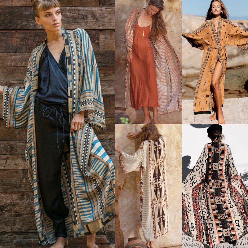 Fashionable Geometric Beach Cover-Up Swimwear Coat with Loose Fit and Sun Protection Pattern Shawl Featuring Sun Protection