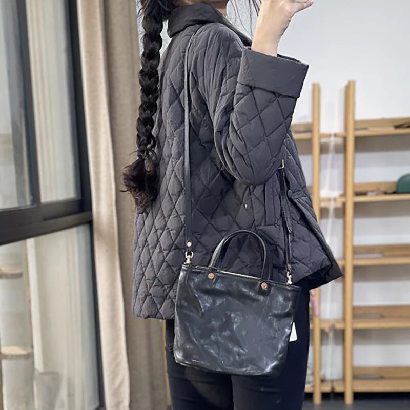 Fashionable Irregular Single Breasted Lapel Casual Cotton Jacket Autumn Winter New Women's Thickened Warm Loose Jacket