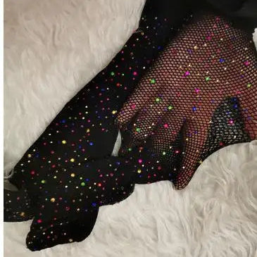 Fishnet Diamond Pantyhose Women Sexy Fashion Shiny Net Tights Female Slim Rhinestone Mesh Nylon Stockings Tights 01 One Size