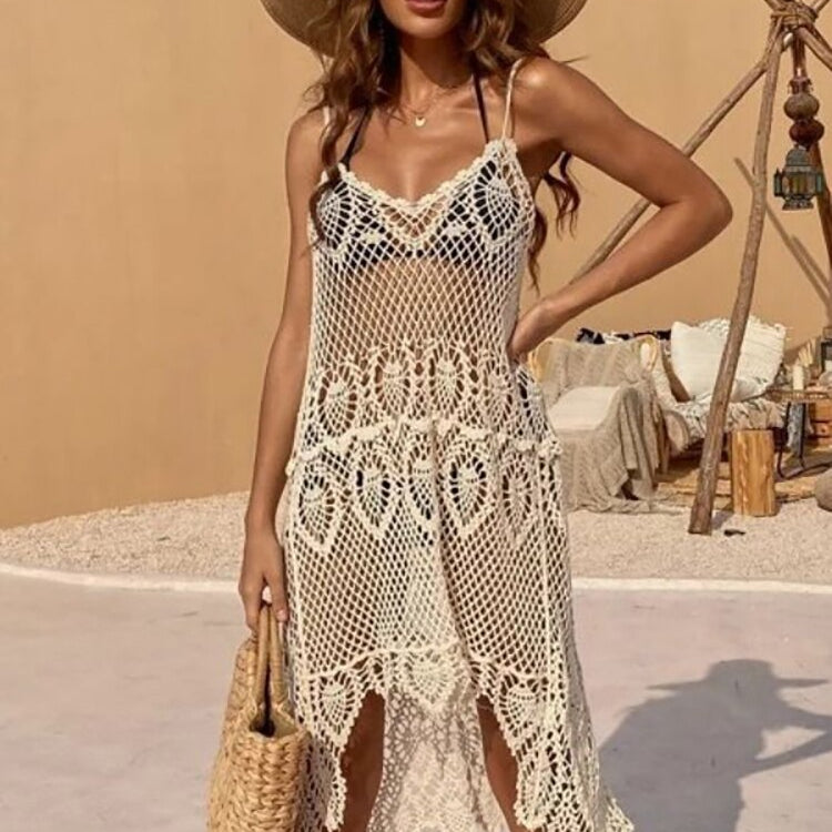 Fitshinling Bohemian Hollow Out Pareo Beach Outfits Swimwear New In Lace Summer Dress Holiday Beachwear Sundress