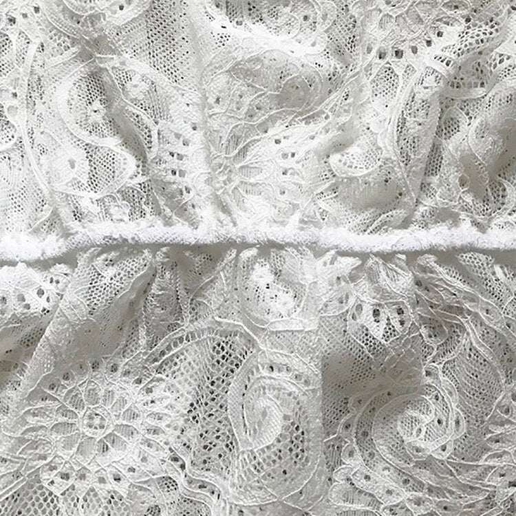 Fitshinling Deep V Neck Lace Beach Pareos Swimwear Long Sleeve Bohemian Slim Sexy Short Dresses Women Holiday Bikini Cover-Up