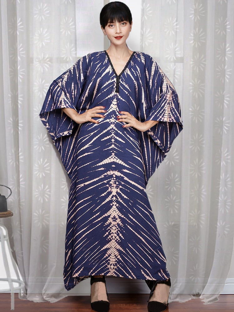 Floral Print Swimsuit Cover Up Robe De Plage Summer Bohemian Dress Loose Beachwear Cover-ups Beach Kaftan Pareo Dress Color 017 One Size