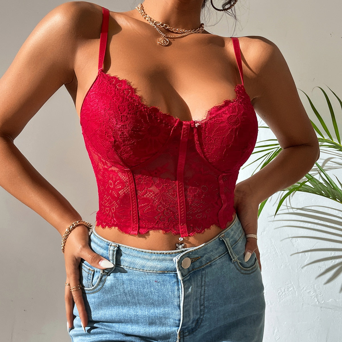 Flowers Lace White Vest Mesh Crop Top Women Summer Clothes Y2k Streetwear Sexy Backless Hollow Out Tank Corset Tops Woman 2024 Wine red