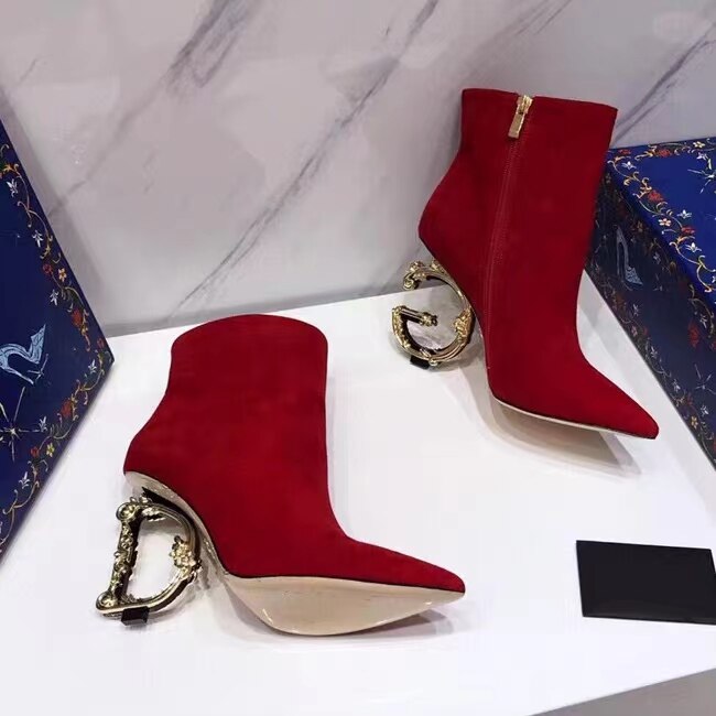 Genuine Leather High Heeled Ankle Boots Luxury Brand Designer Pointed Letter Tube Side Zipper Sexy Fashion 33-46 red sheep