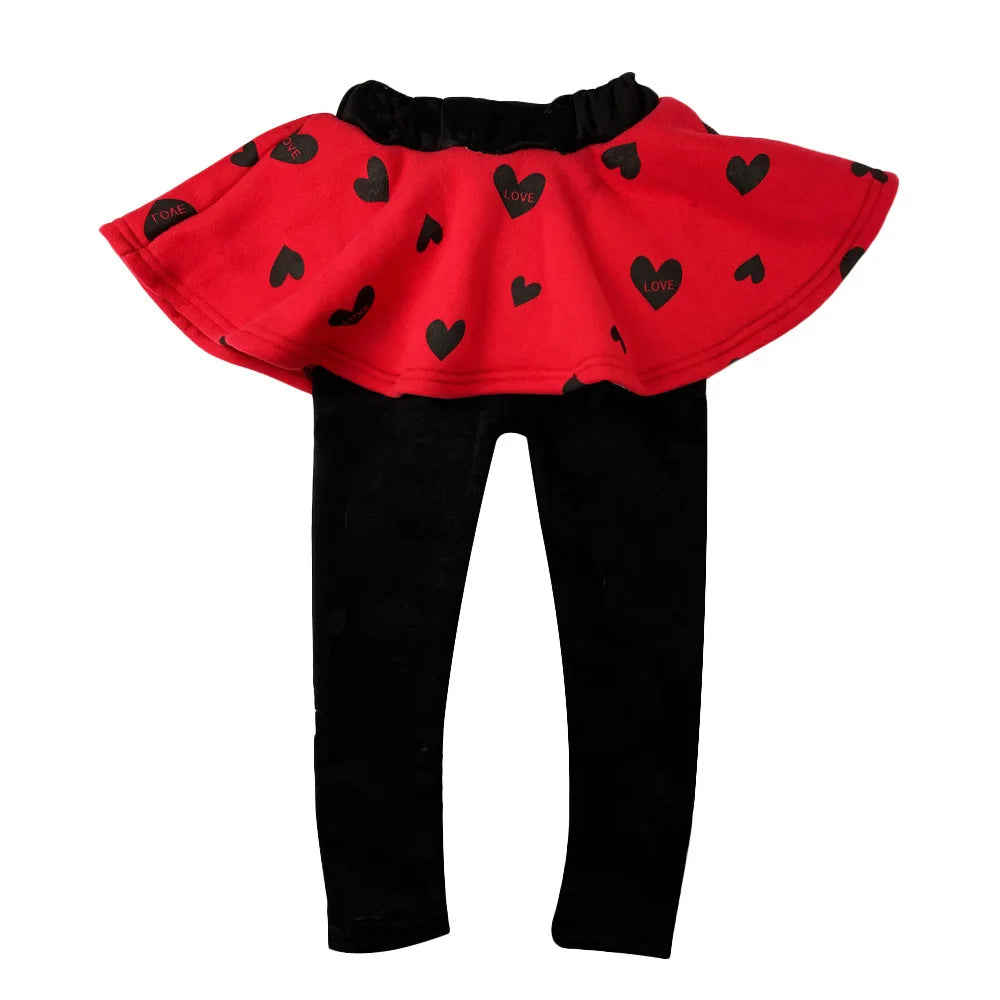Girls' Autumn and Winter Set New Plush Thickened Warm Heart Set Christmas Fashion Sports Long Sleeve Pants Two Piece Set