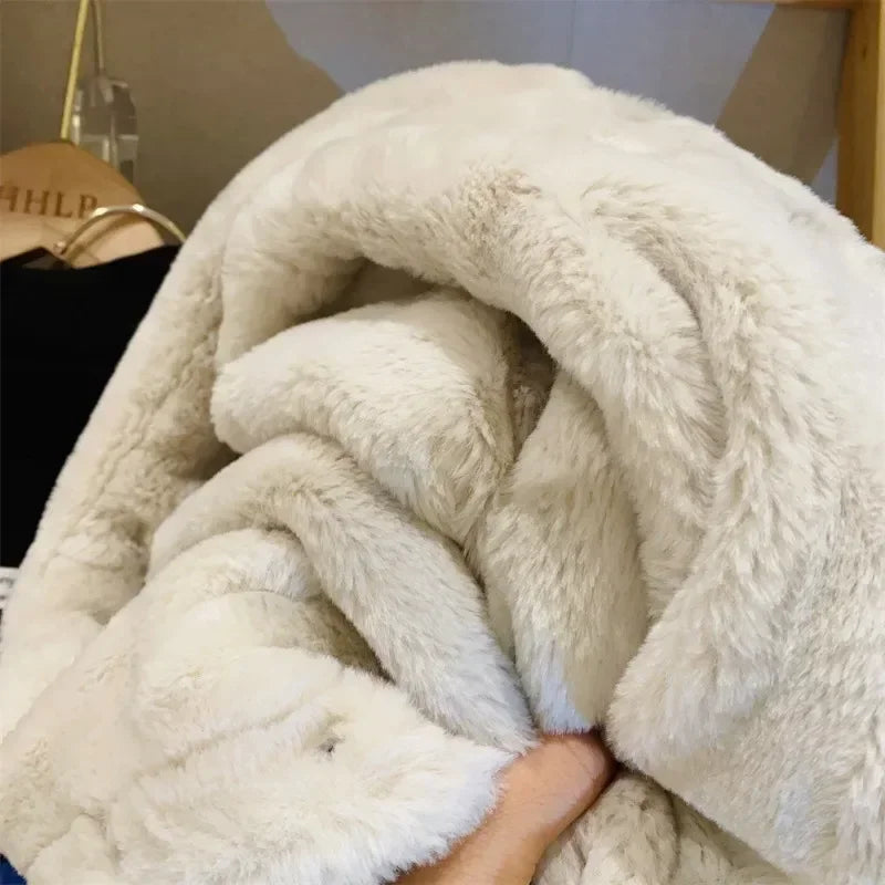 Girls Clothes Sets Winter Plush Fleece Kids Denim Jacket+Skirt Fashion Warm Thick Velvet Fur Children Coats Bottoming Shirt 2-8Y