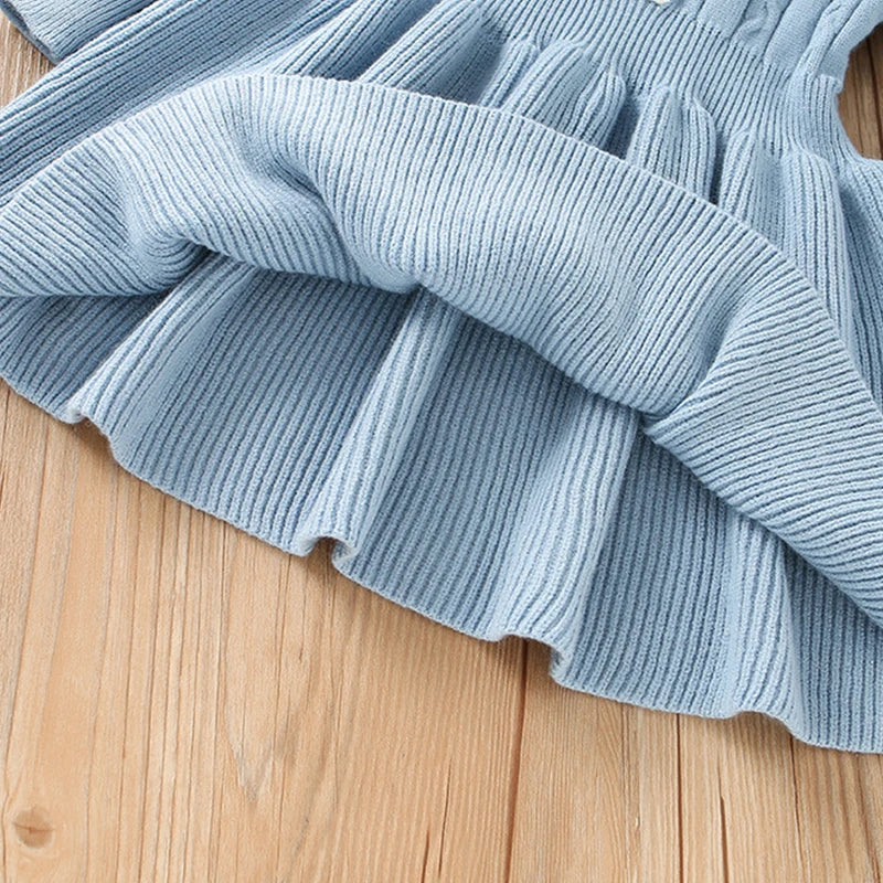 Girls Dress Winter Knitting Sweater Dress Autumn Long Sleeve Princess Dress Vestidos Warm Toddler Girl Clothes Kids Clothing