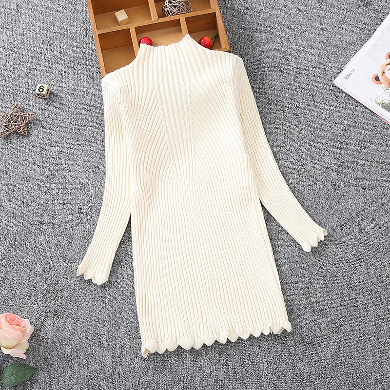 Girls Knitting Dresses 2023 Autumn Winter Children Clothing Casual Big Girl Costume for Kids Baby Clothes 2 3 4 5 7 10 12 13Year