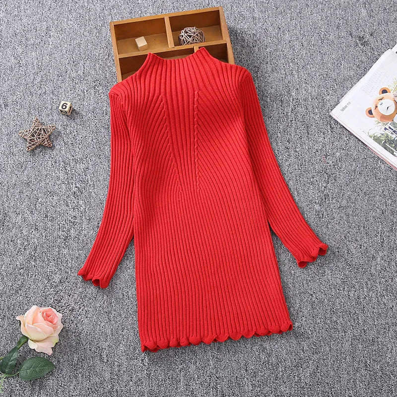 Girls Knitting Dresses 2023 Autumn Winter Children Clothing Casual Big Girl Costume for Kids Baby Clothes 2 3 4 5 7 10 12 13Year