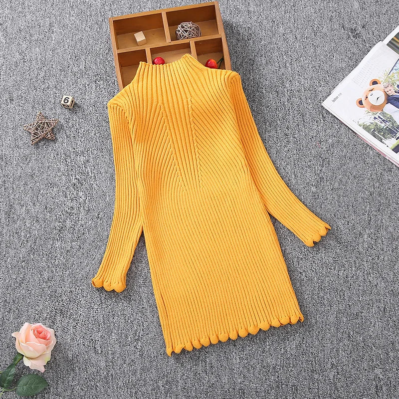 Girls Knitting Dresses 2023 Autumn Winter Children Clothing Casual Big Girl Costume for Kids Baby Clothes 2 3 4 5 7 10 12 13Year