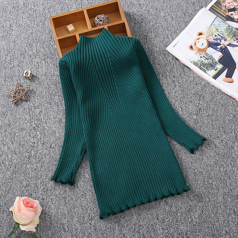 Girls Knitting Dresses 2023 Autumn Winter Children Clothing Casual Big Girl Costume for Kids Baby Clothes 2 3 4 5 7 10 12 13Year