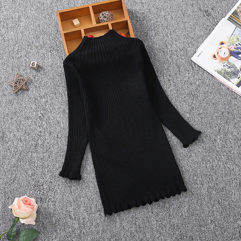 Girls Knitting Dresses 2023 Autumn Winter Children Clothing Casual Big Girl Costume for Kids Baby Clothes 2 3 4 5 7 10 12 13Year