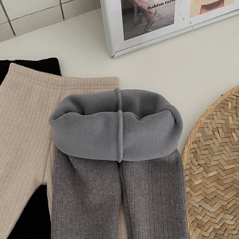 Girls Leggings Autumn Winter Pants For Kids Cotton Warm Children's Velvet Trousers Toddler Underpants Korean Style