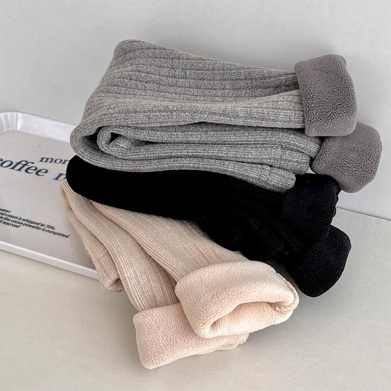 Girls Leggings Autumn Winter Pants For Kids Cotton Warm Children's Velvet Trousers Toddler Underpants Korean Style