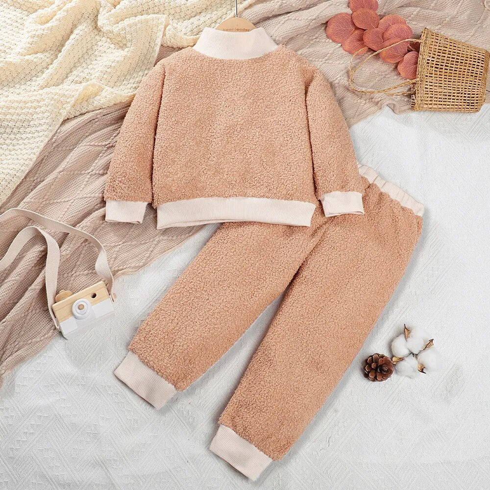 Girls Sweater Set Autumn Long Sleeve Knit Set New Girls V-Neck Little Bear Printed Knit Top+Pleated Skirt Two Piece Set AZ4131R