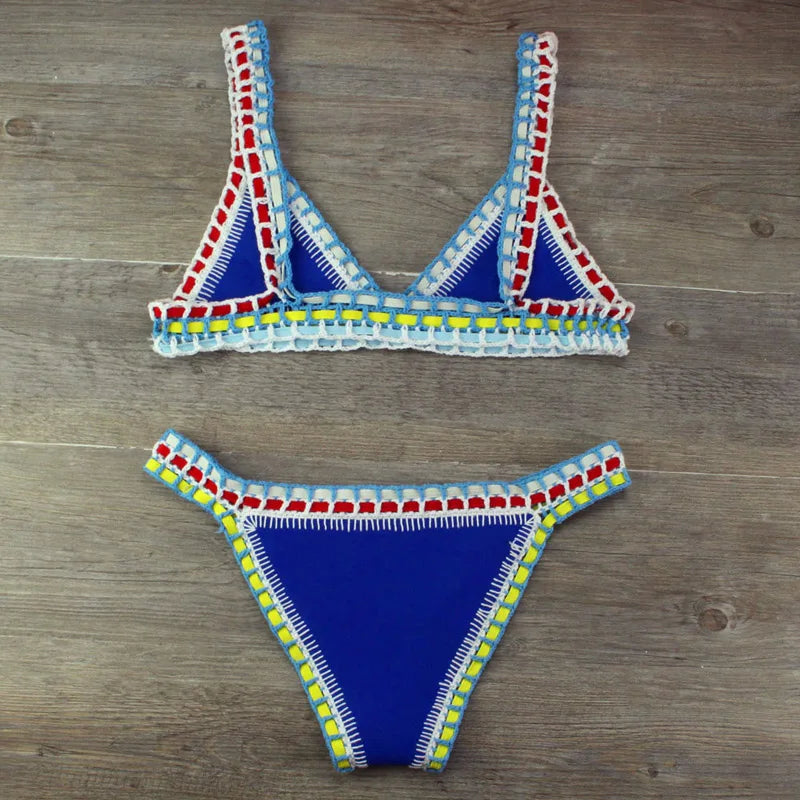 Sexy Bikinis Summer Women Swimsuit Hand Crocheted Bikini Set Swimwear Beach Bathing Suit Biquini Female Monokini
