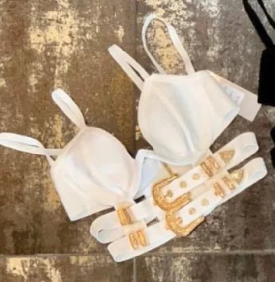 Celebrity Black Red White Sleeveless Button Short Bandage Top Bodycon Sexy Top Wear WHITE