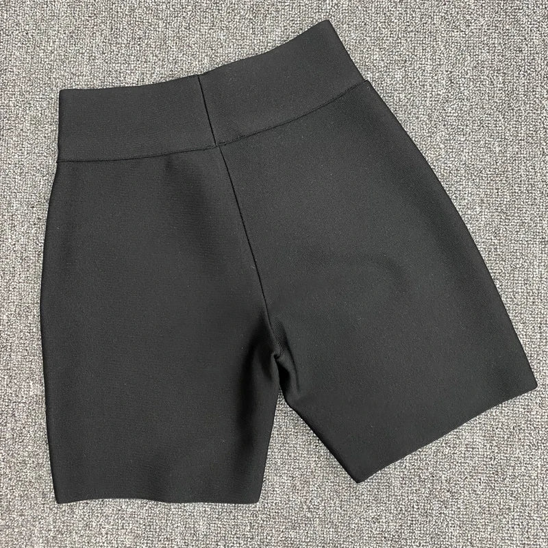 Women Sports Outfit Female Yoga Gym Fitness Black Gray White Running Rayon Bandage Shorts Pants black