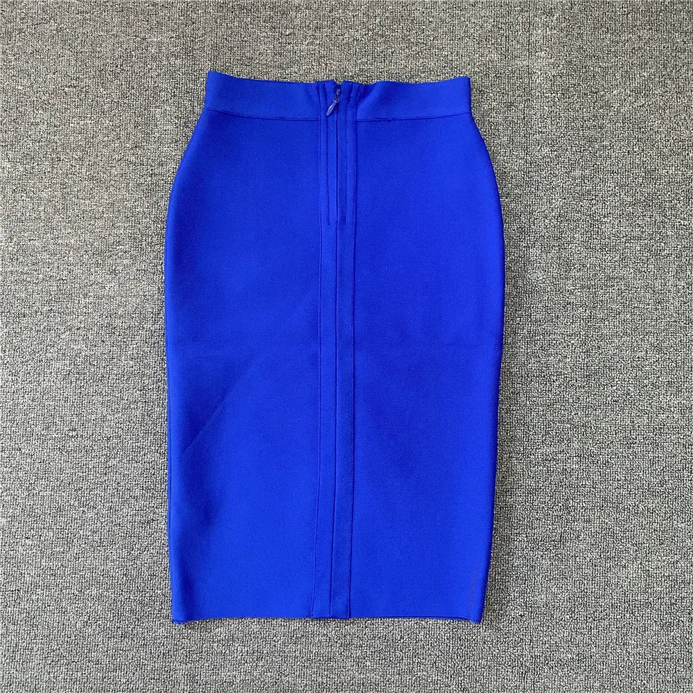Women New Rayon Bandgae Skirt Elegant Pencil Skirt Celebrity Sexy Club Party Wear Vintage Vestios