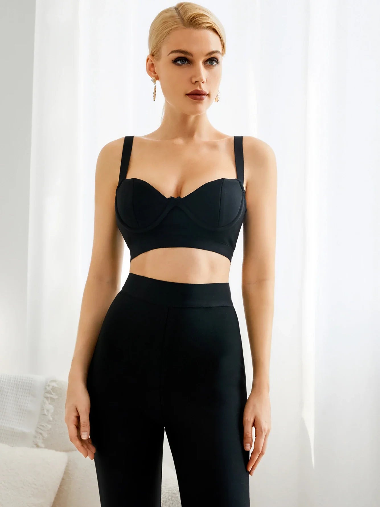 Adyce New Summer Women Blue Bandage 2 Two Pieces Sets Sleeveless Tops& Full Pants Club Celebrity Runway Party Casual Sets