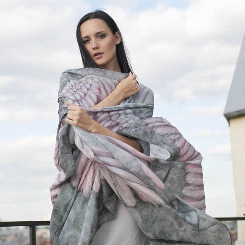 Wings Cover-ups Beach Long Boho Kaftan Dress Kimono Mujer Pareos De Playa