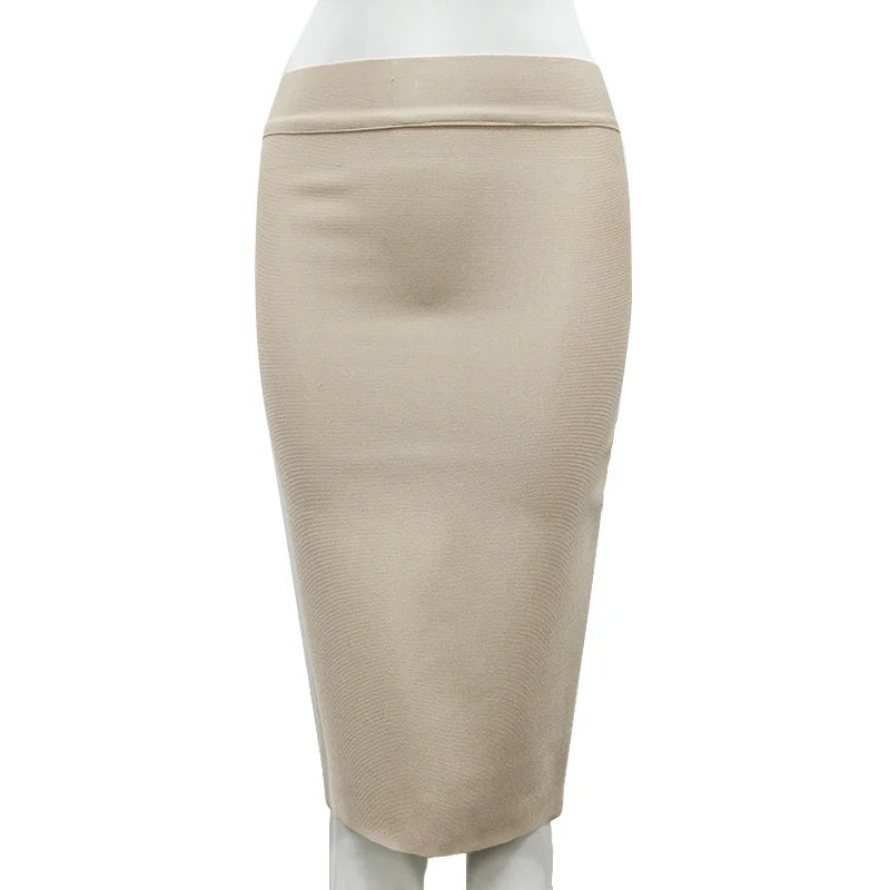 16 Colors Tight Pink Green Black Rayon Knee Length Bandage Skirt Night Club Party Skirt No 6 color