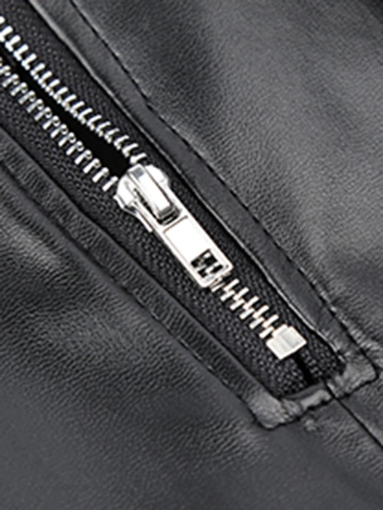 Lautaro Spring Autumn Black Soft Pu Leather Pleated Skirt Women High Waist Goth Vintage Punk Style Luxury Designer Clothes 2025