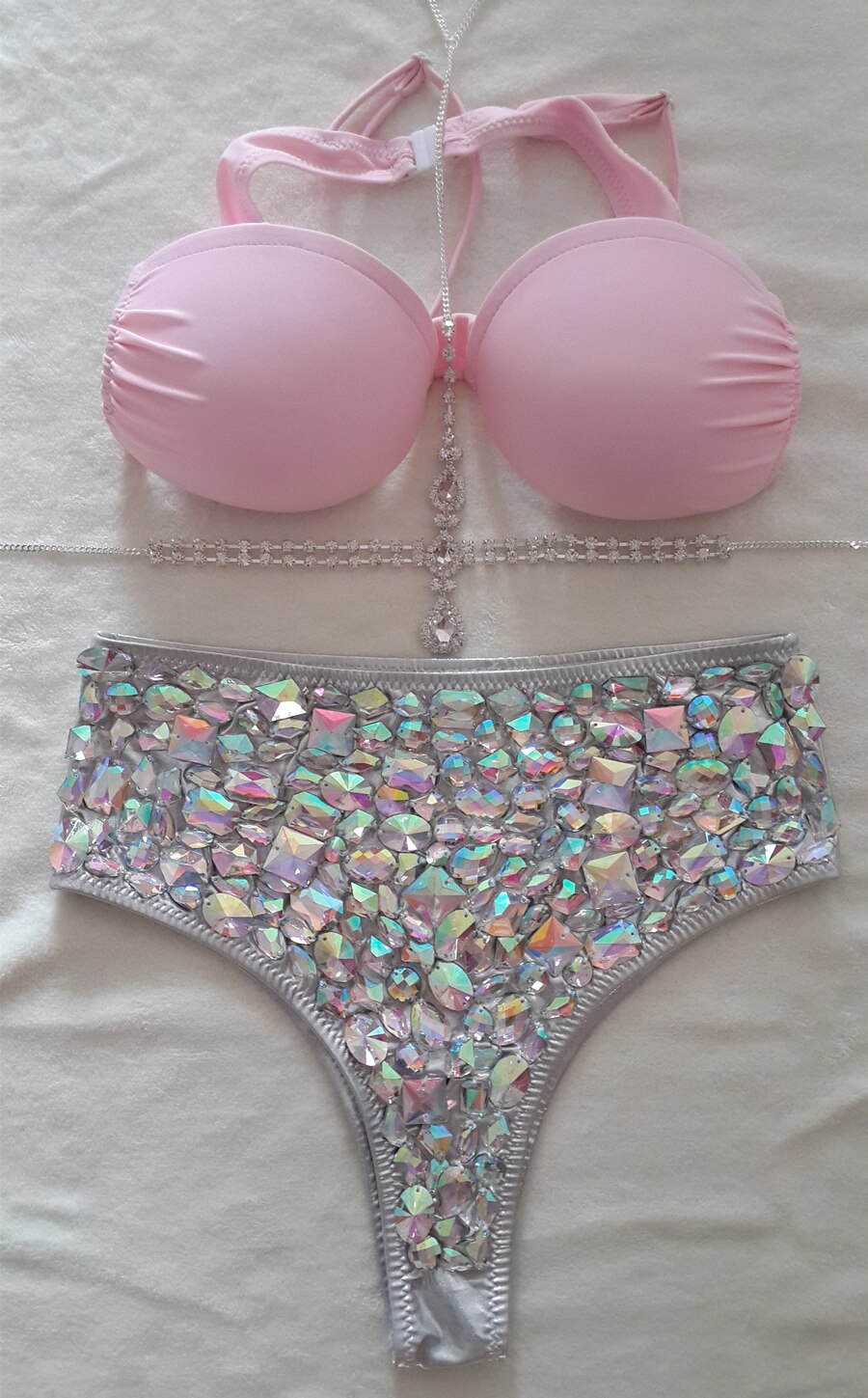 Sexy Push Up Bikini Luxury Rhinestone Diamond Swimsuit Hand Sewing Crystal Women's Swimwear Summer Beach Wear Biquini